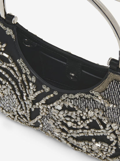 Alexander McQueen T-Bar Mini in Black/Silver