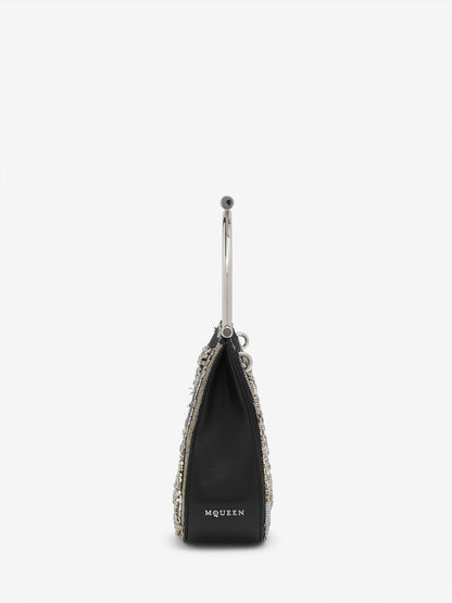 Alexander McQueen T-Bar Mini in Black/Silver