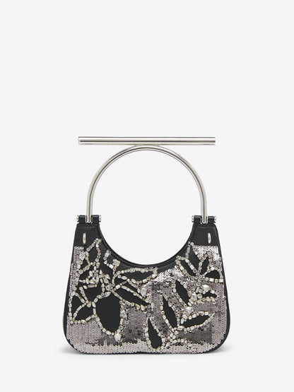 Alexander McQueen T-Bar Mini in Black/Silver