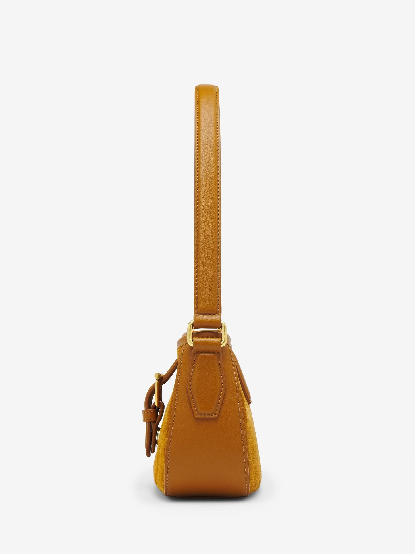Alexander McQueen T-Bar Shoulder Mini in Light Brown/Gold