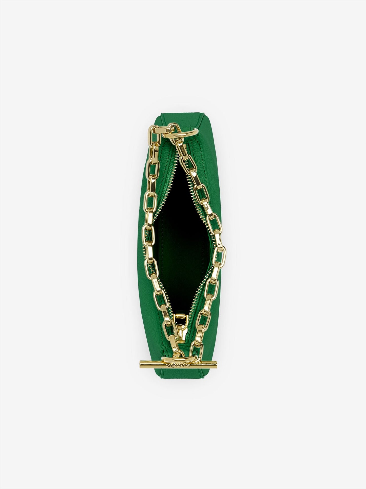 Alexander McQueen T-Bar Mini Pouch in Viridian/Gold
