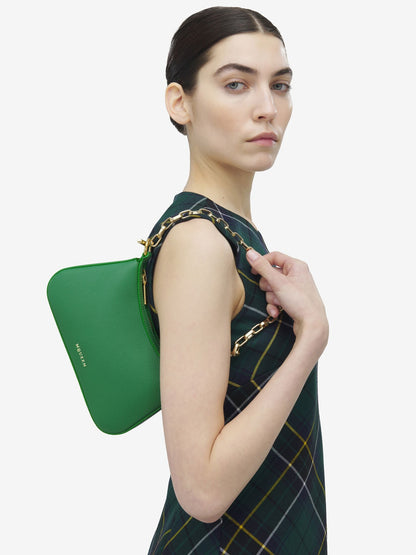 Alexander McQueen T-Bar Mini Pouch in Viridian/Gold