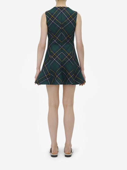 Alexander McQueen Wool Tartan Mini Dress