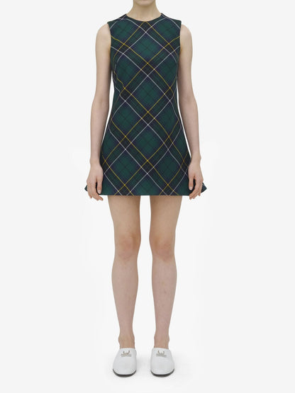 Alexander McQueen Wool Tartan Mini Dress