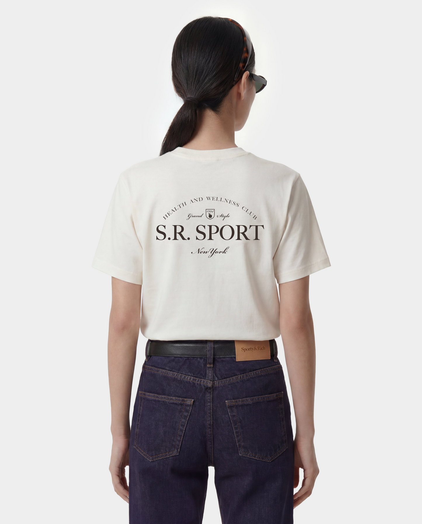 Sporty & Rich Wimbledon T-Shirt In Ecru Cioco