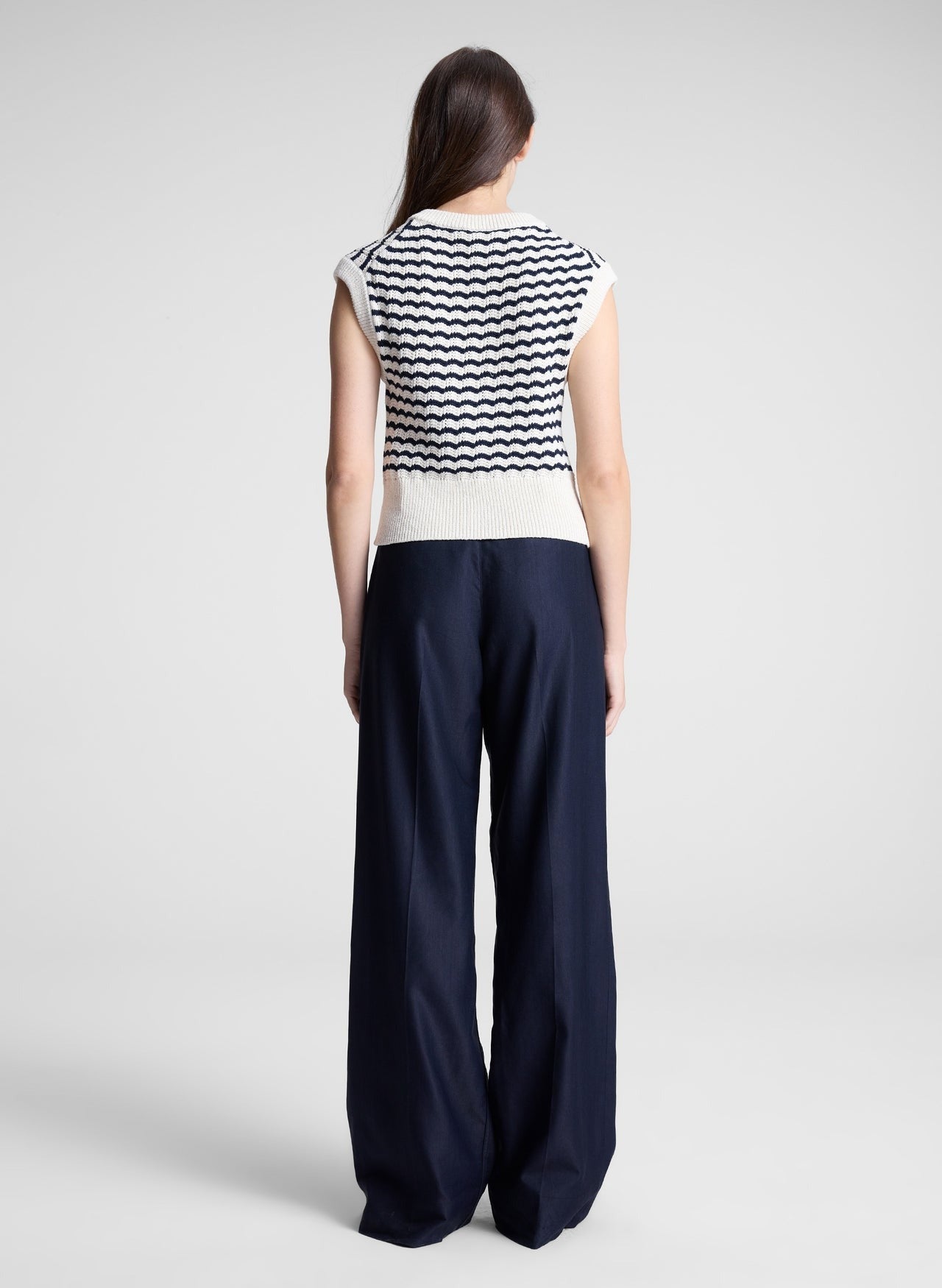 A.L.C. Margo Top in Parchment/Navy Stripe
