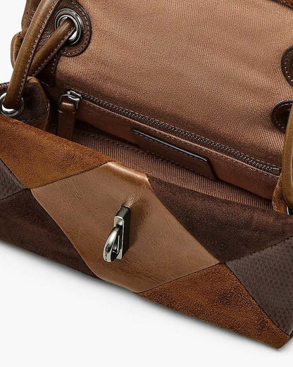 Marc Jacobs The Suede Patchwork Mini Dual Shoulder Bag in Brown Multi