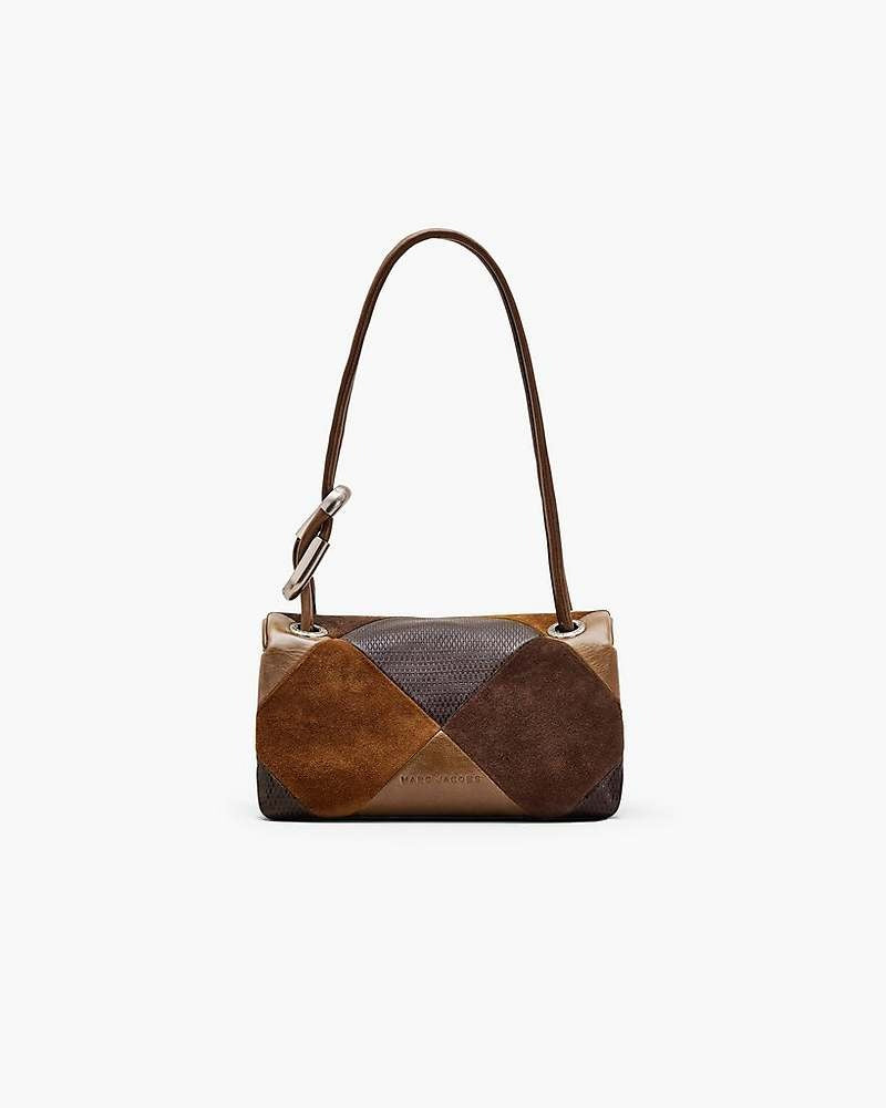 Marc Jacobs The Suede Patchwork Mini Dual Shoulder Bag in Brown Multi