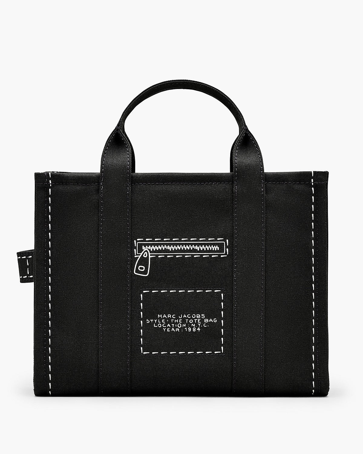 Marc Jacobs The Trompe L'Oeil Cargo Canvas Medium Tote Bag in Black 001