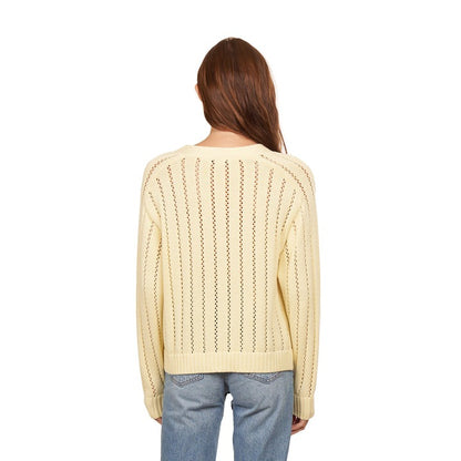 Autumn Cashmere Cropped V-Neck Cardigan With Pointelle Ladder Stitch (More Colors)