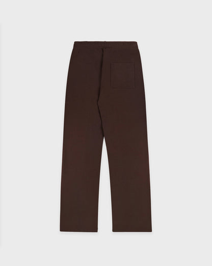 Sporty & Rich NY Crest Embroidered Wide Sweatpant in Chocolate