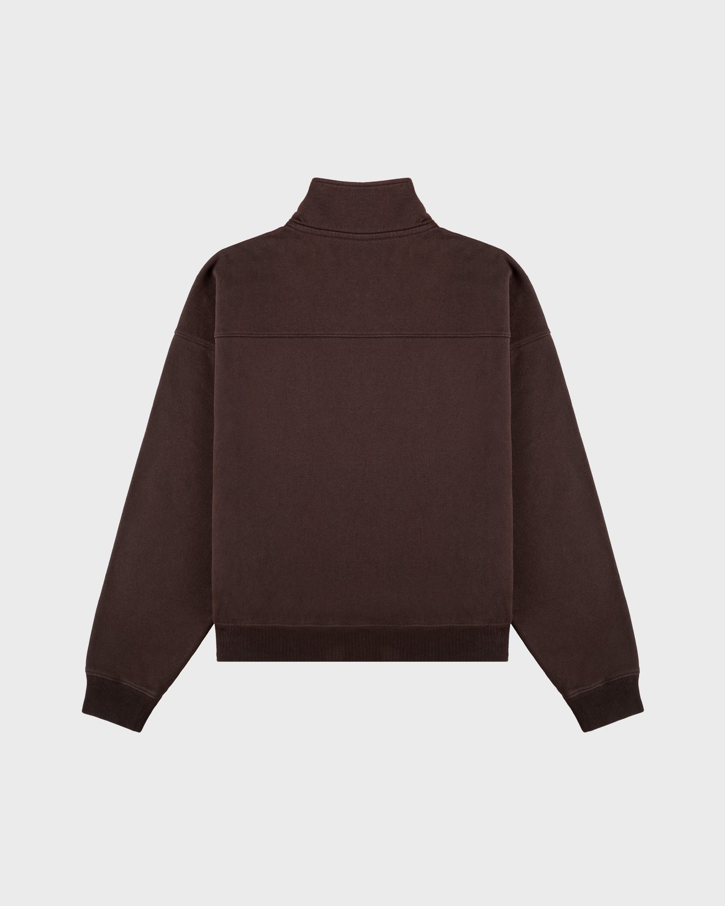 Sporty & Rich NY Crest Embroidered Quarter Zip in Chocolate