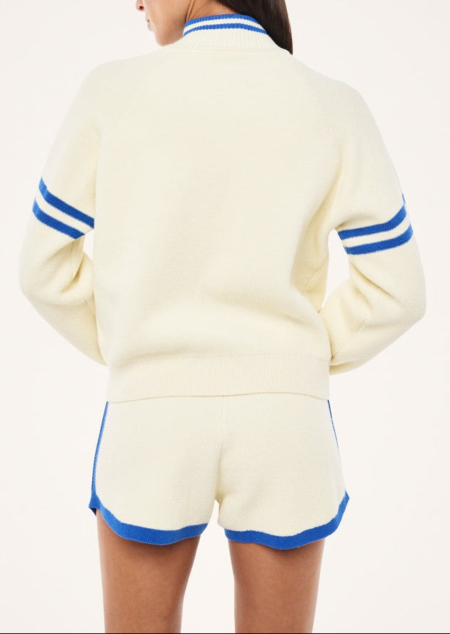 P.E Nation Odyssey Knit Cardi in Whisper White Cream