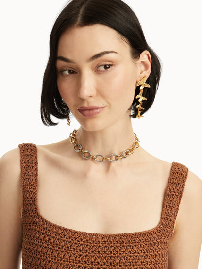 Oscar de la Renta Long Butterfly Drop Earrings in Gold