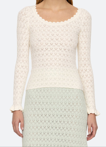 Sea Rue Long Sleeve Top in Cream