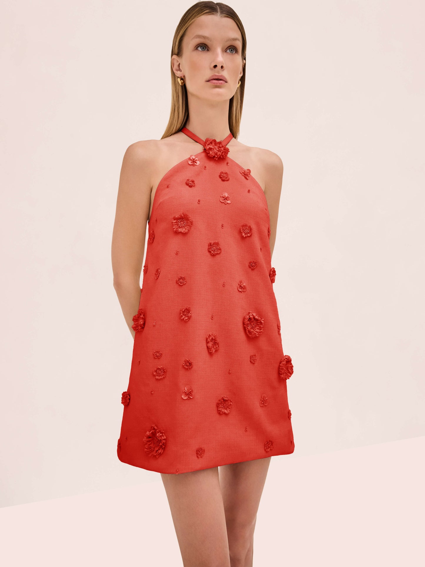 Alexis Milaa Mini Halter Dress in Terracotta