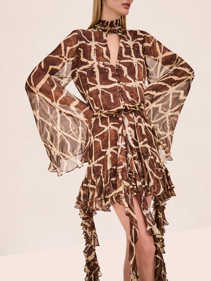 Alexis Amalia Chiffon Dress in Sable