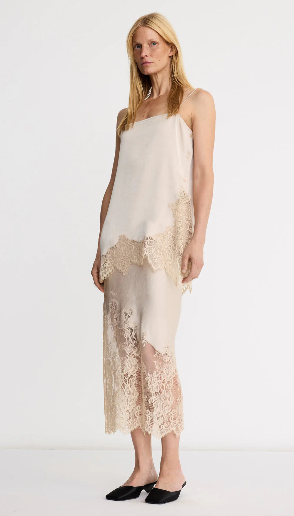 Smythe Lingerie Slip Skirt in Champagne