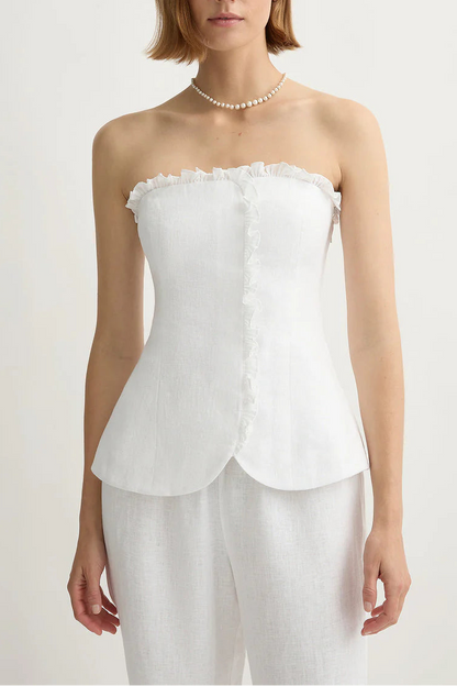 Posse Florence Strapless Top in Ivory