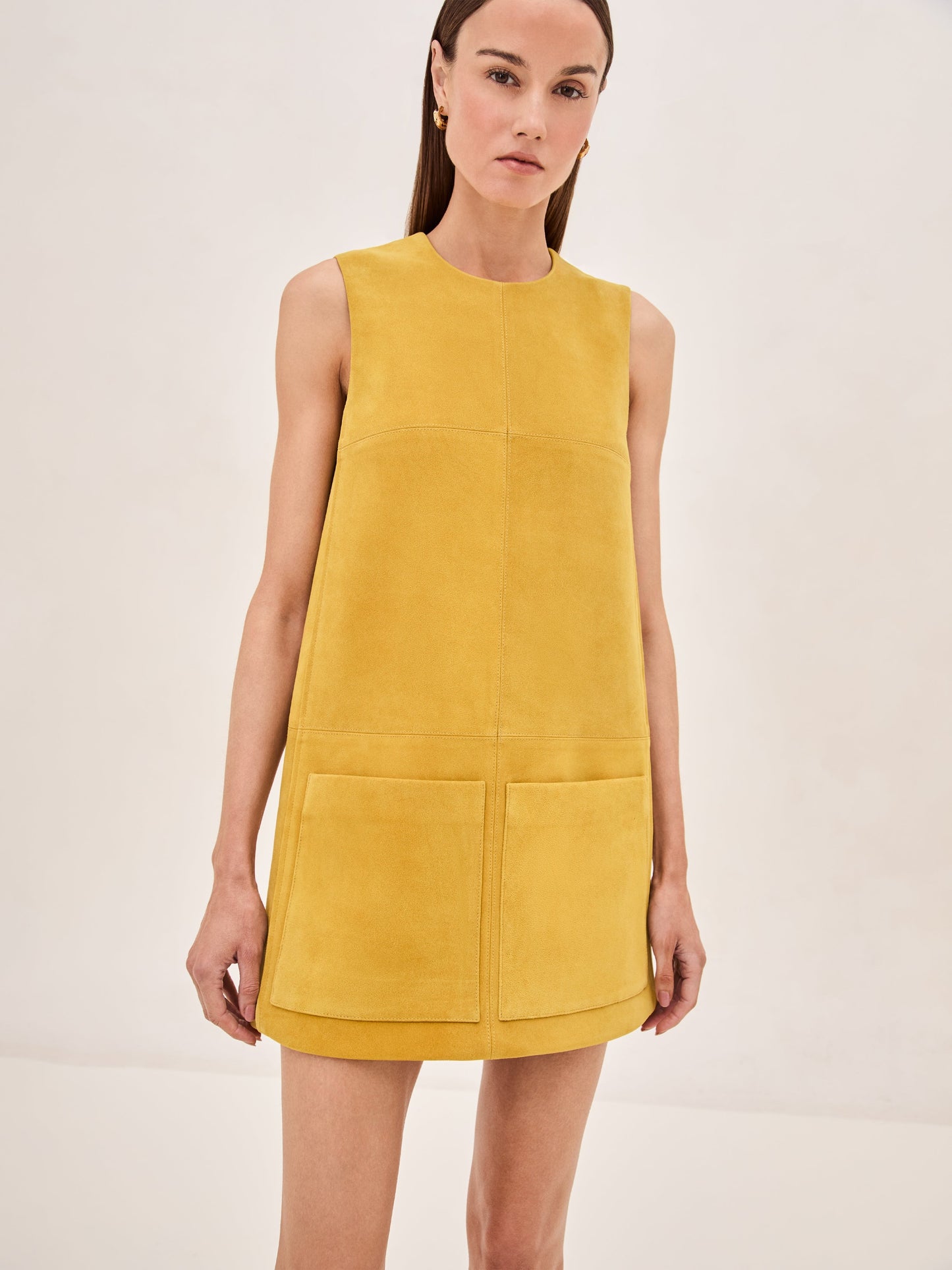 Alexis Dakota Suede Shift Dress in Citrine