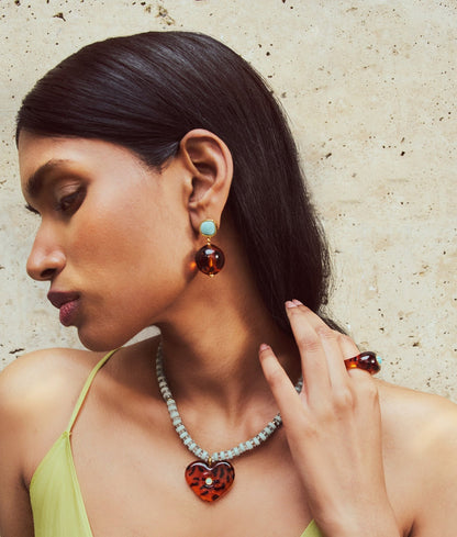 Lizzie Fortunato Pia Earrings in Leopard