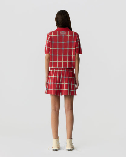 Guest in Residence Picnic Plaid Short in Scarlet Combo