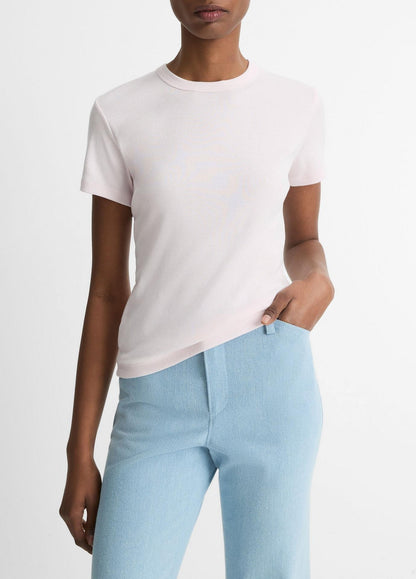 Vince Pima Cotton Blend 90's Shrunken Tee in Ballet