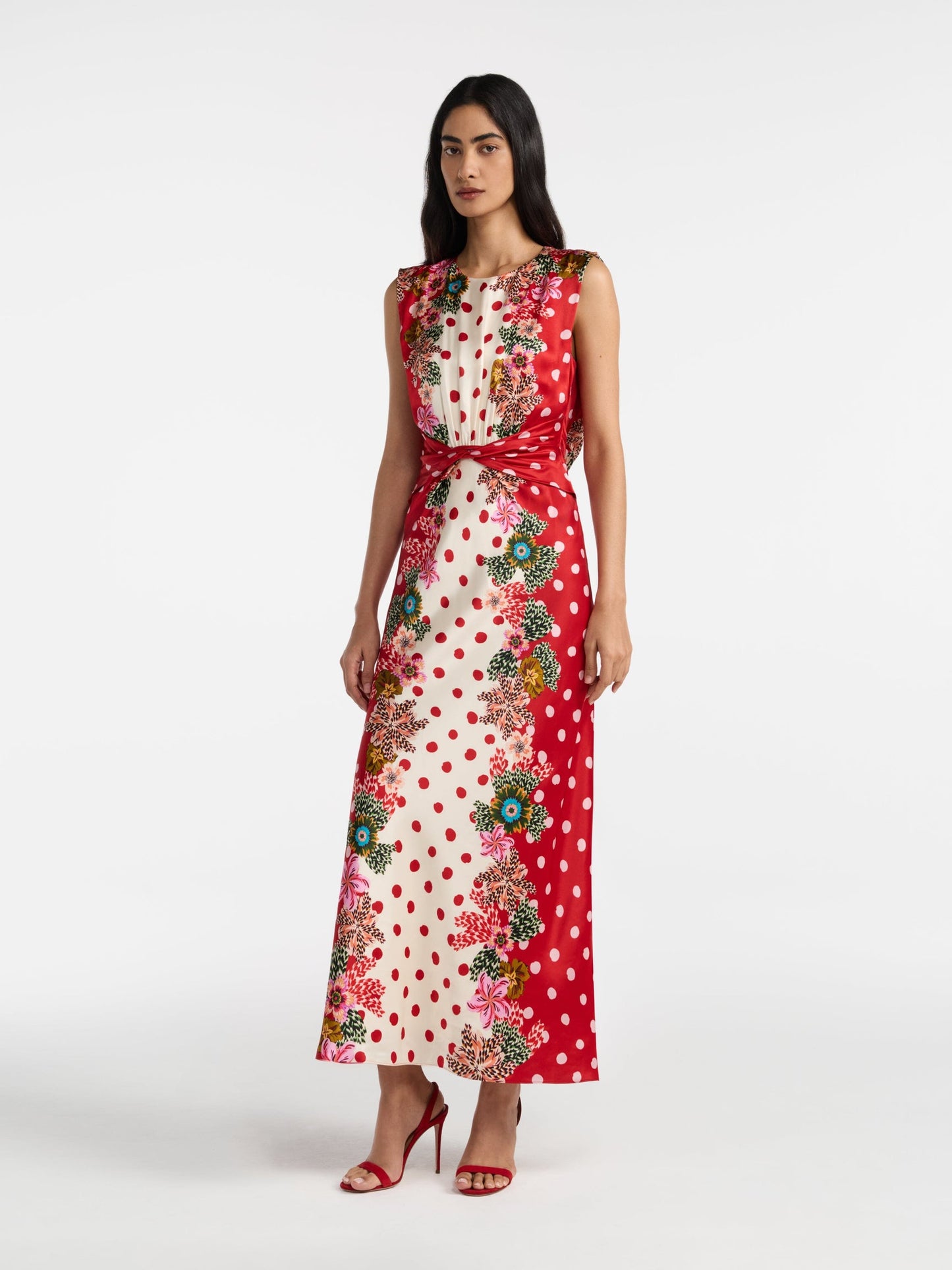 Saloni Gwen Dress in Plumeria Rouge