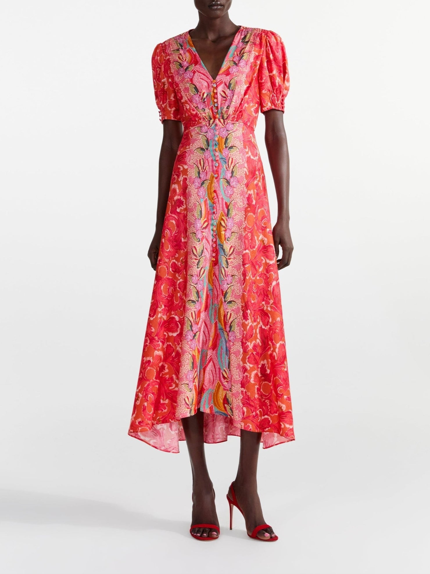 Saloni Lea Long Dress in Traceri Mosaic – Leigh's of Breton Village