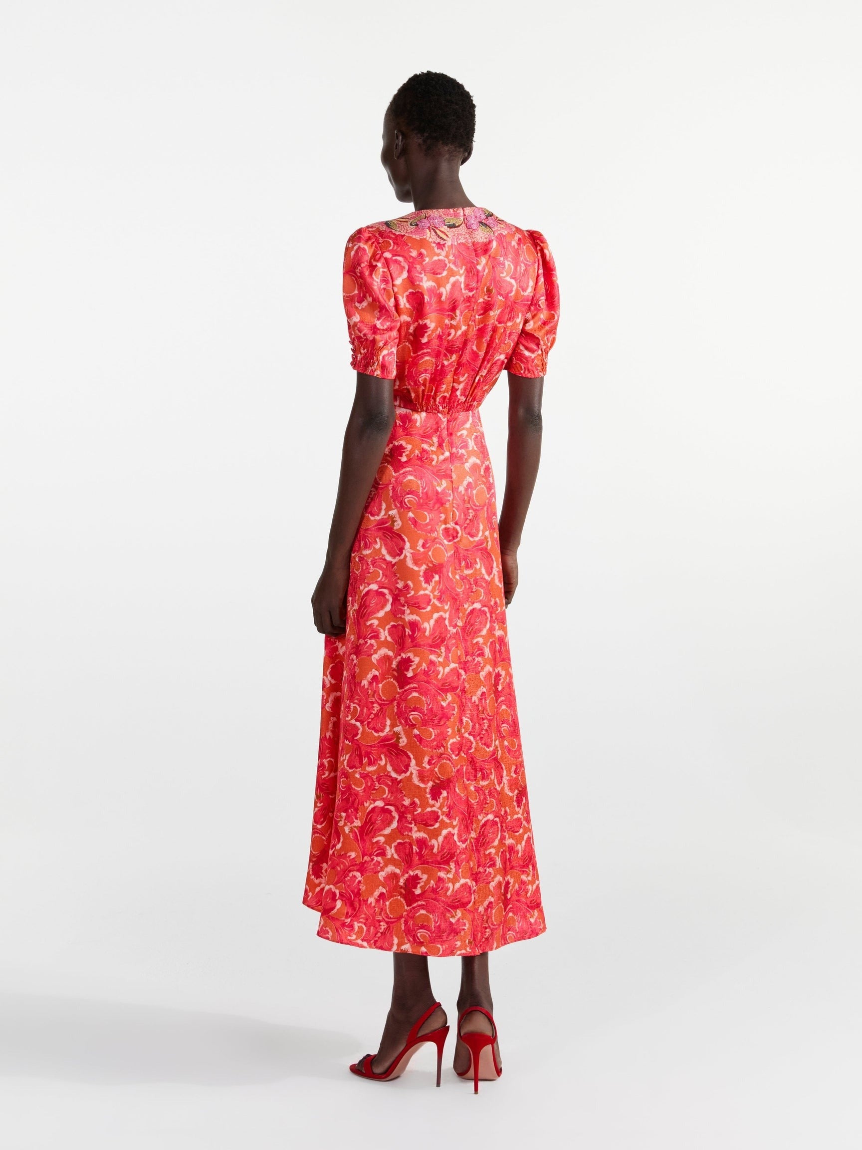 Saloni Lea Long Dress in Traceri Mosaic – Leigh's of Breton Village