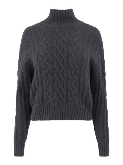Autumn Cashmere Cropped Cable Mockneck Sweater (More Colors)