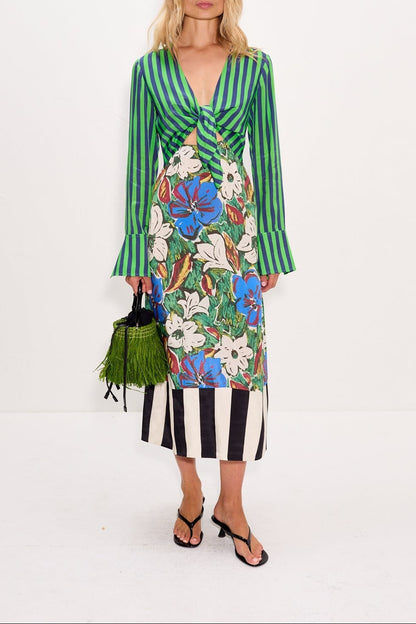 Simon Miller Zelene Maxi Dress in Tropical Floral Print Combo