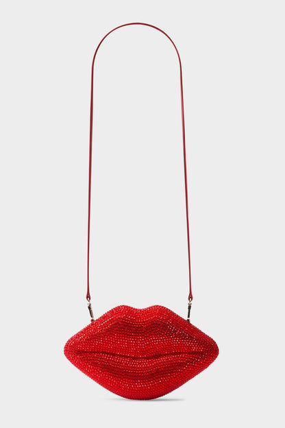 Simon Miller Crystal Lip Clutch in Lucky Red