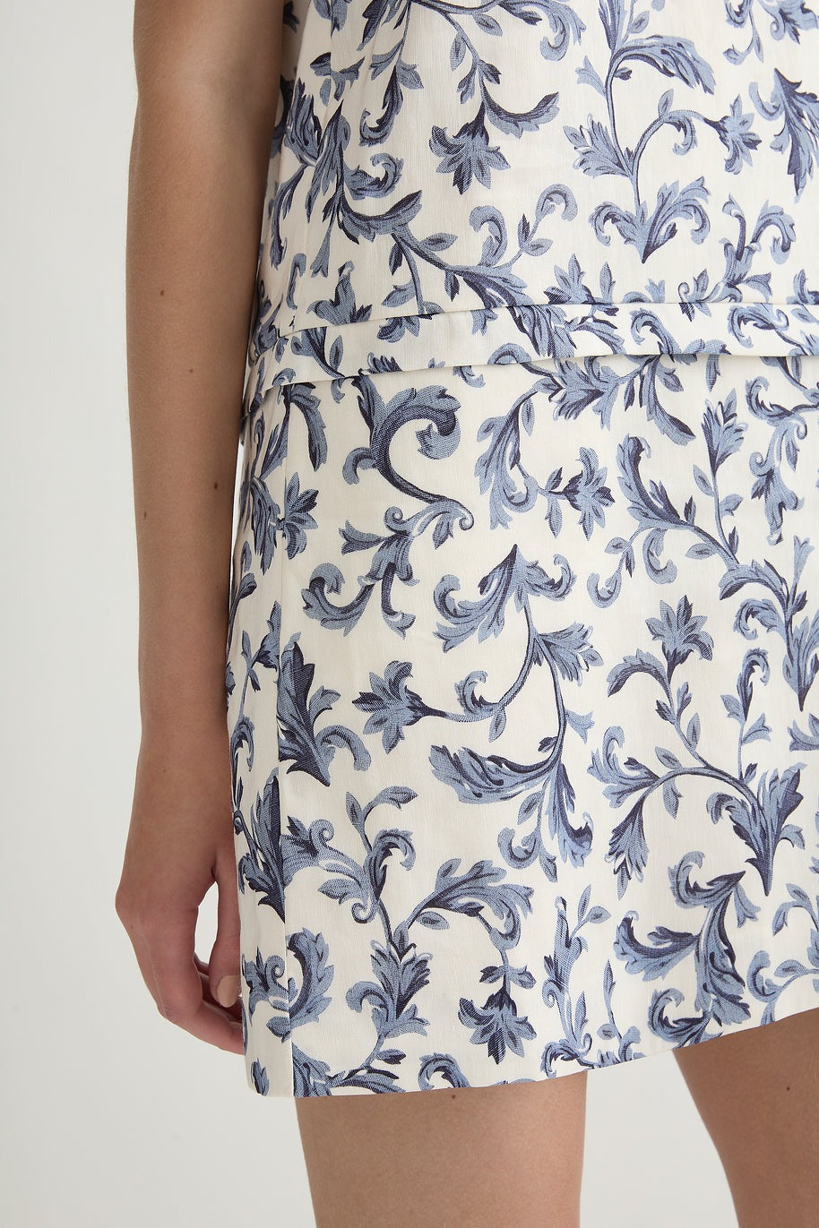 Posse Rue Shift Mini Dress in Blue Baroque