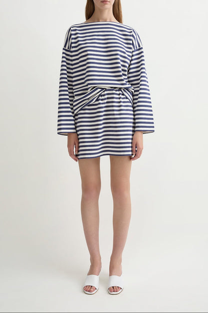 Posse Haisley Skirt in Navy Stripe