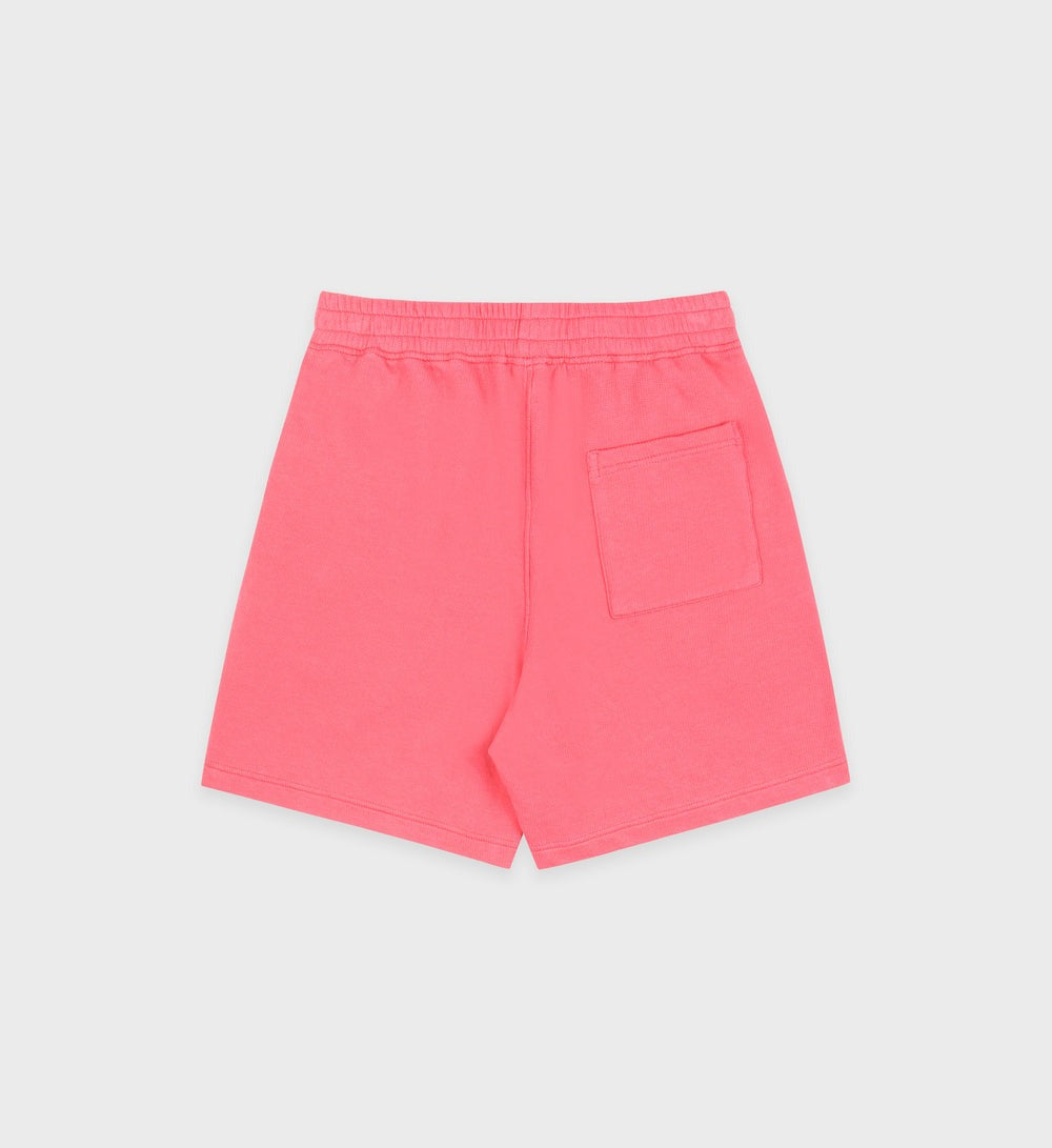 Sporty & Rich Serif Logo Soft Gym Shorts in Cotton Candy