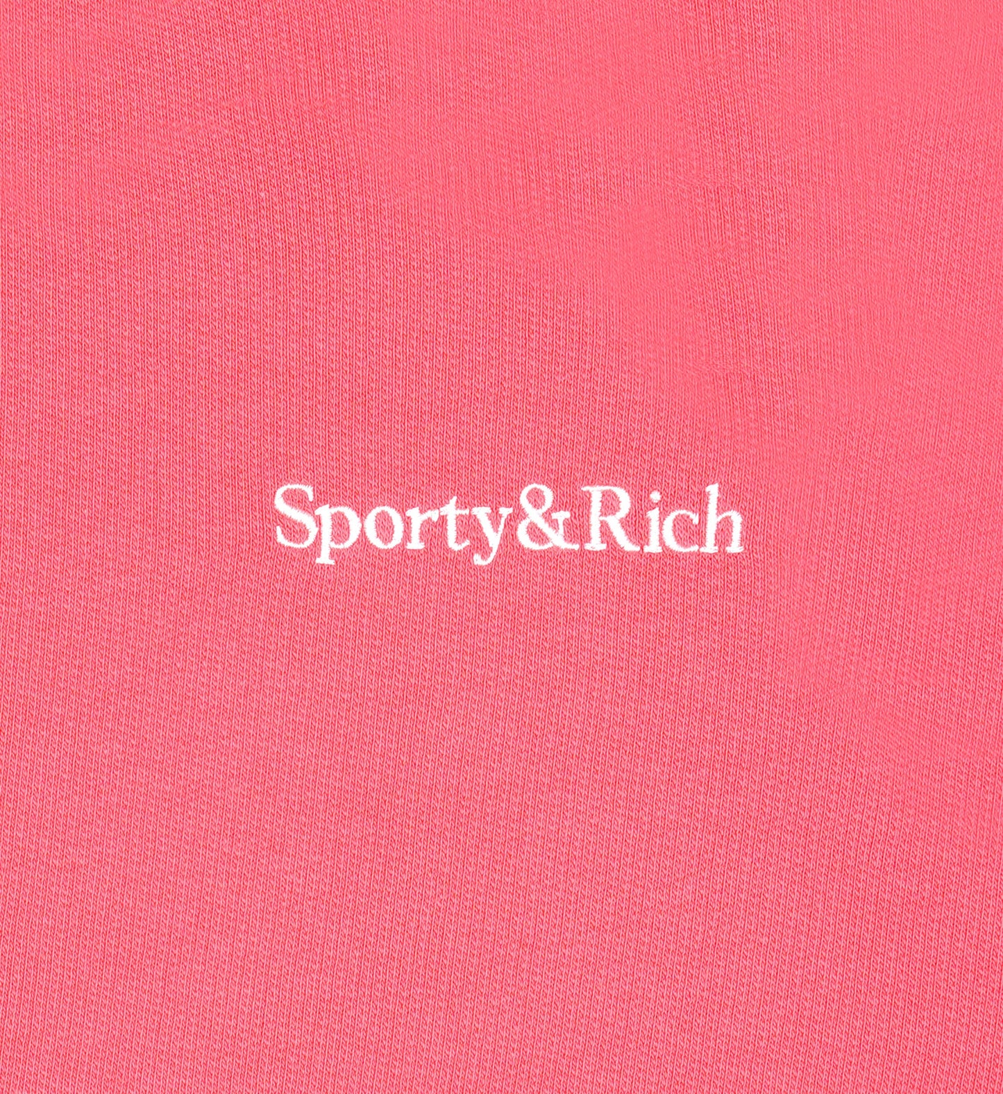 Sporty & Rich Serif Logo Soft Gym Shorts in Cotton Candy