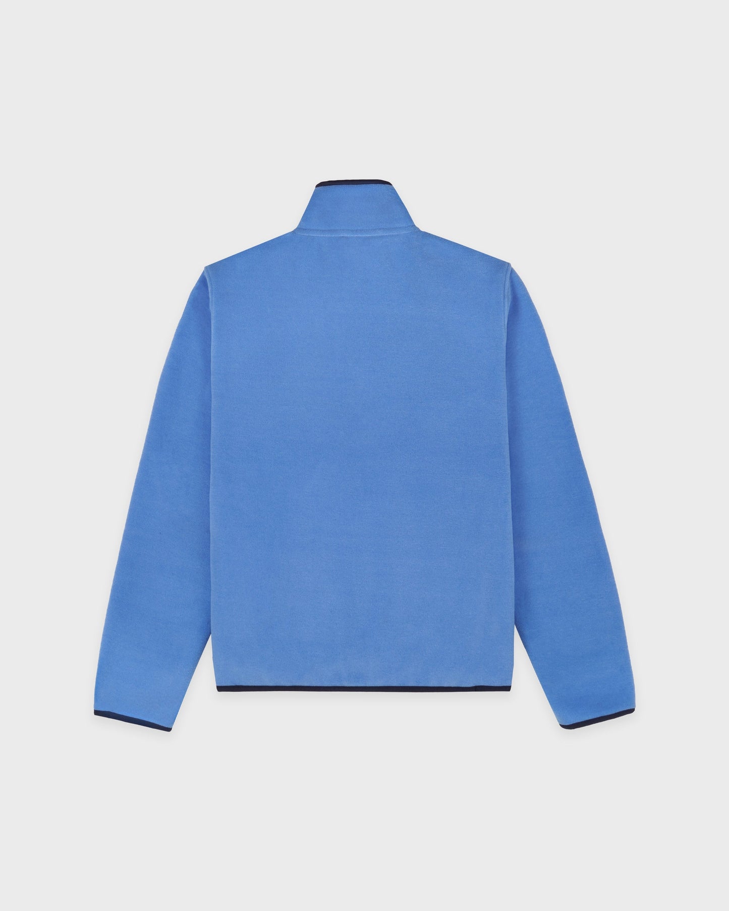 Sporty & Rich Serif Logo Buttoned Polar Sweatshirt in Azure/Light Navy