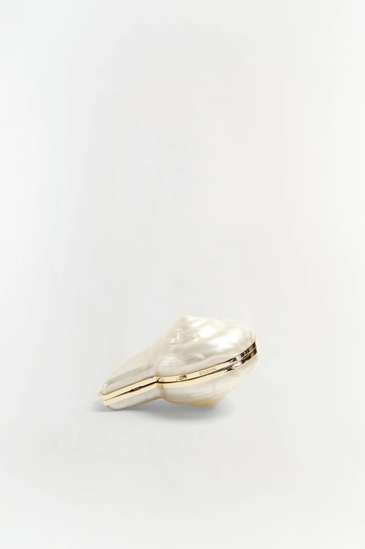 Simkhai Marion Acrylic Shell Clutch in Pearl