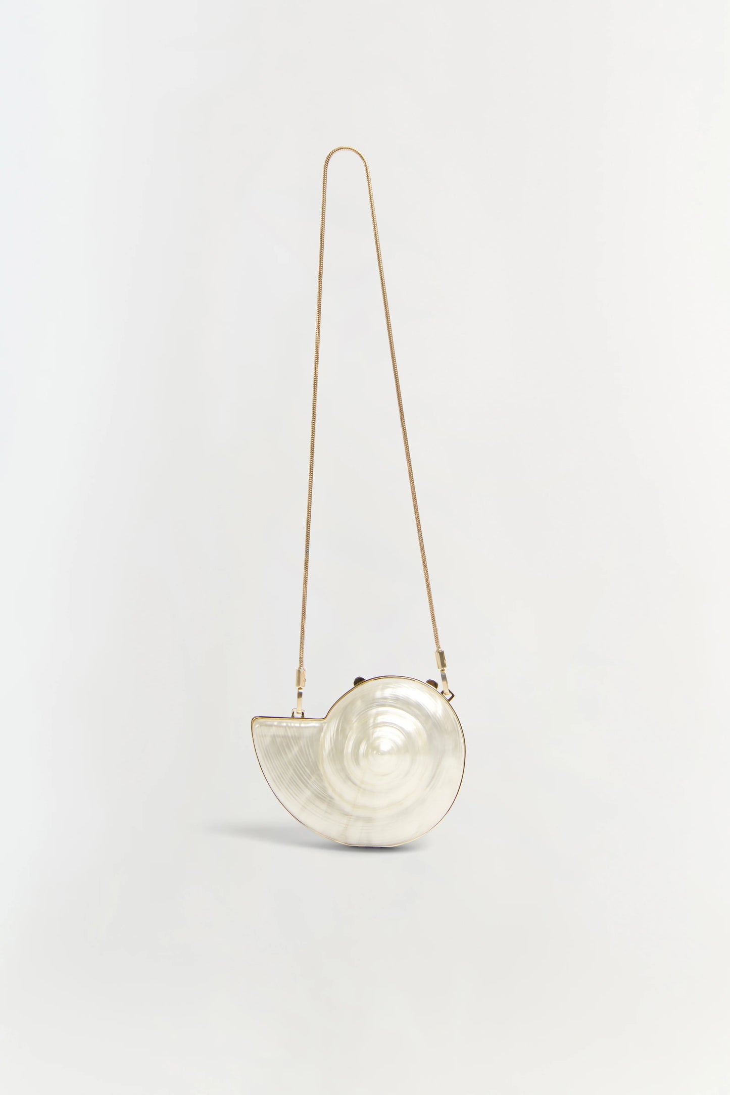 Simkhai Marion Acrylic Shell Clutch in Pearl