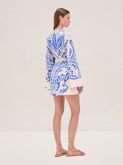 Alexis Noriko Dress in Sapphire Palm