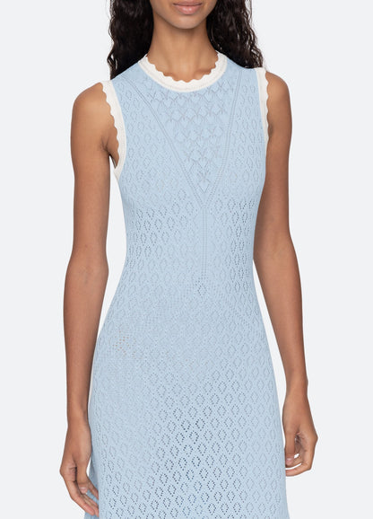 Sea Georgia Knit Sleeveless Dress in Blue