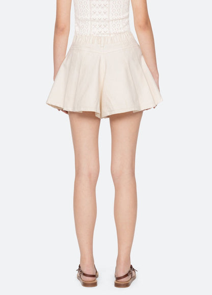 Sea Stasia Denim Jean Shorts in Cream