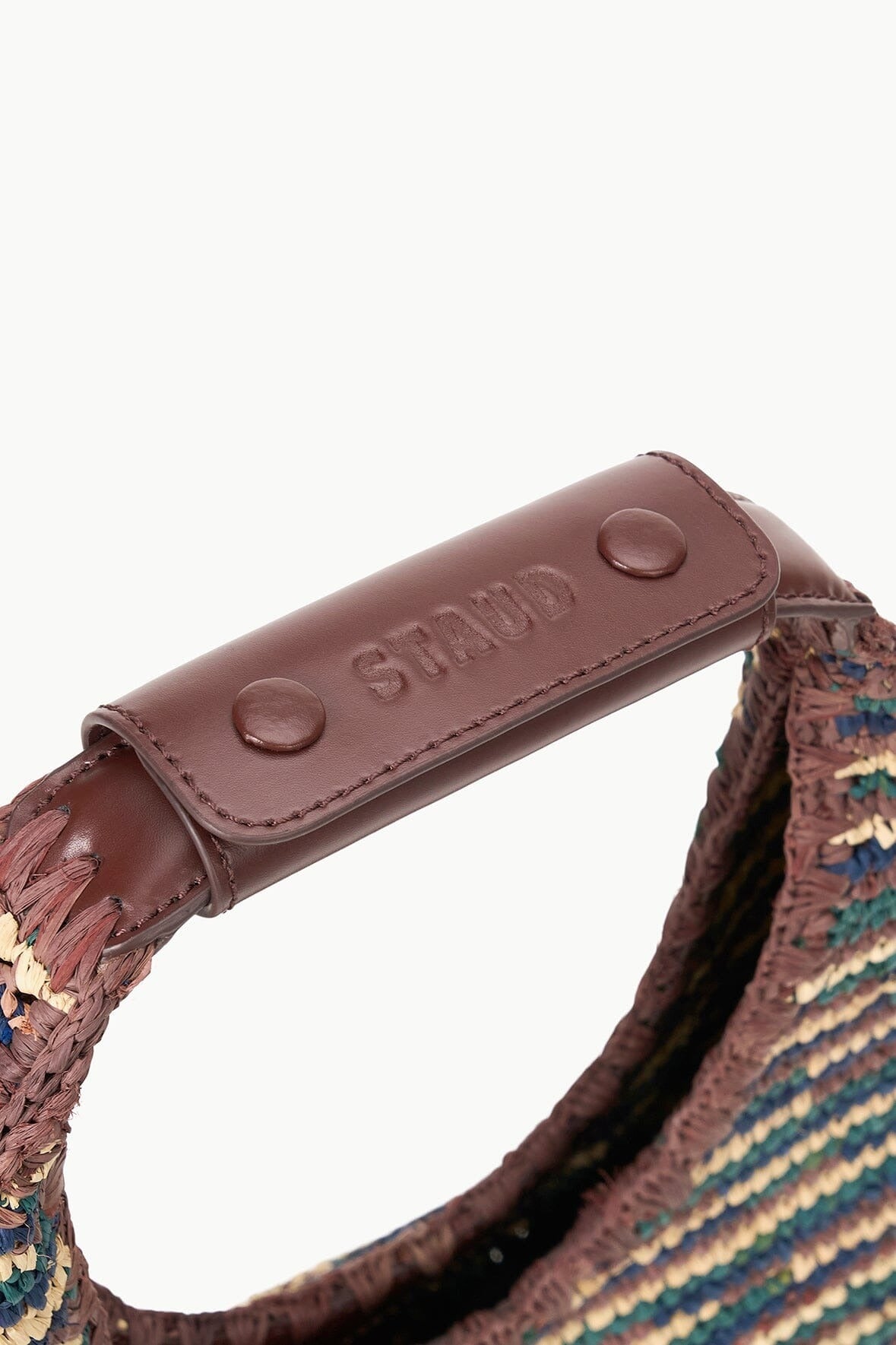 Staud Moon Raffia Tote Bag in Mixed Raffia