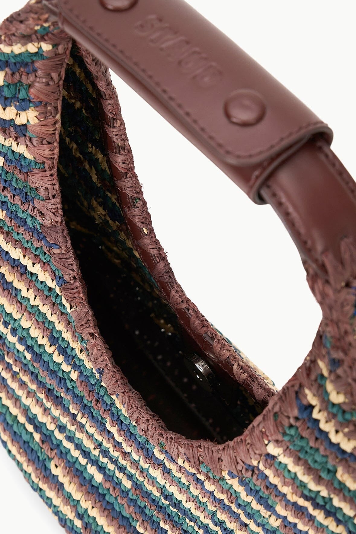 Staud Moon Raffia Tote Bag in Mixed Raffia