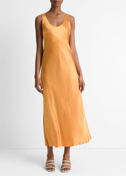 Vince Bias Tank Dress in Dark Marigold