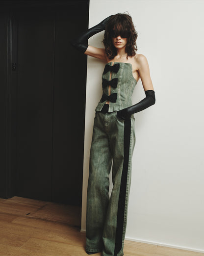Hellessy Walters Jeans in Olive Distress/Black Olive Distress