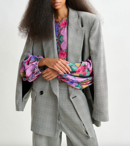Essentiel Antwerp Ipursuit Double-Breasted Blazer in Black/Gray