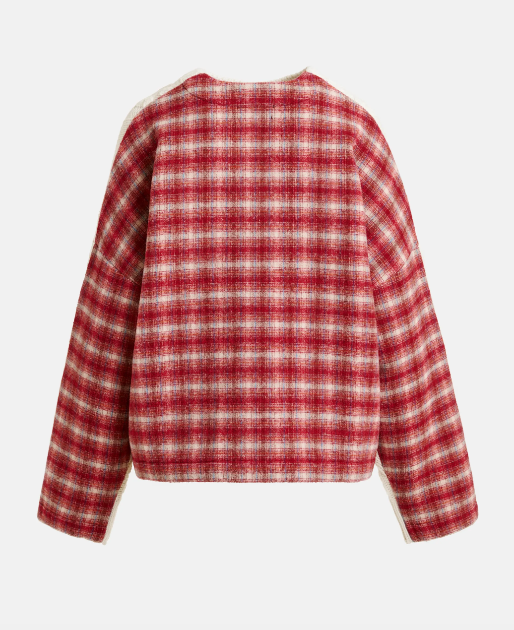 Essentiel Antwerp Iface Pullover Wool-Blend Sweater With Checked Back Panel