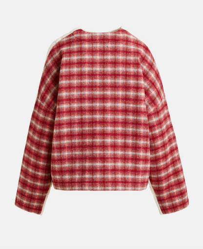 Essentiel Antwerp Iface Pullover Wool-Blend Sweater With Checked Back Panel
